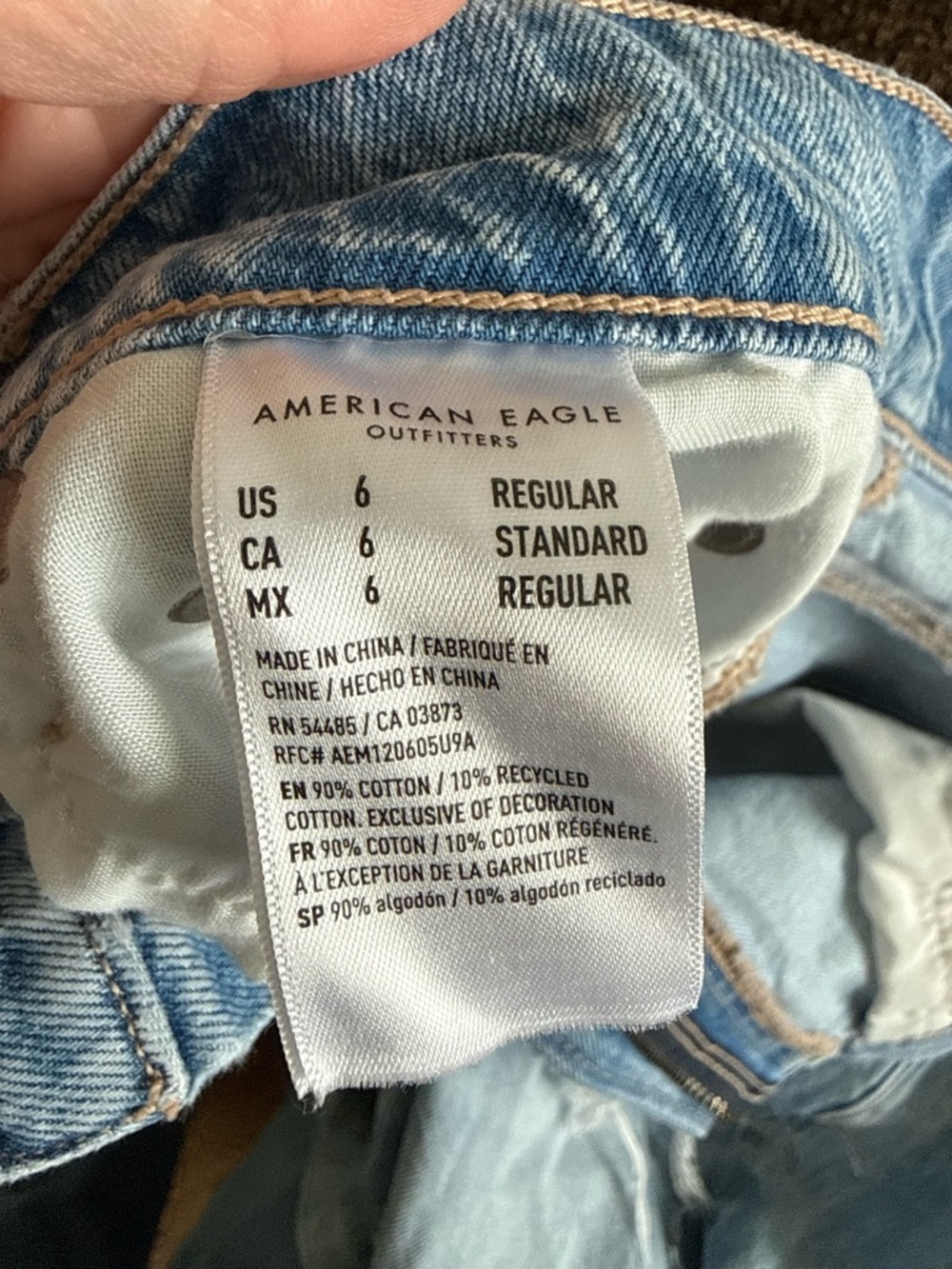 American Eagle Outfitters Light Blue Distressed Wide-Leg Jeans Size 6 - Picture 3 of 5